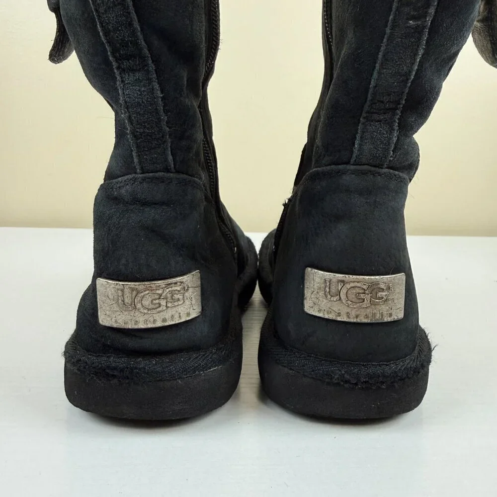 UGG Retro Cargo Pocket Black Suede Boots S/N 5195